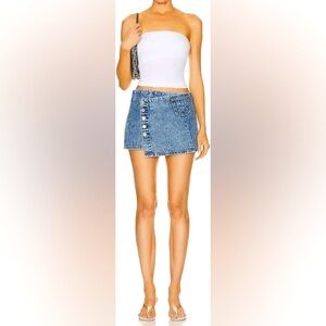 NWT RE/DONE ACID BLUE WRAP MINI SKIRT - Size 25